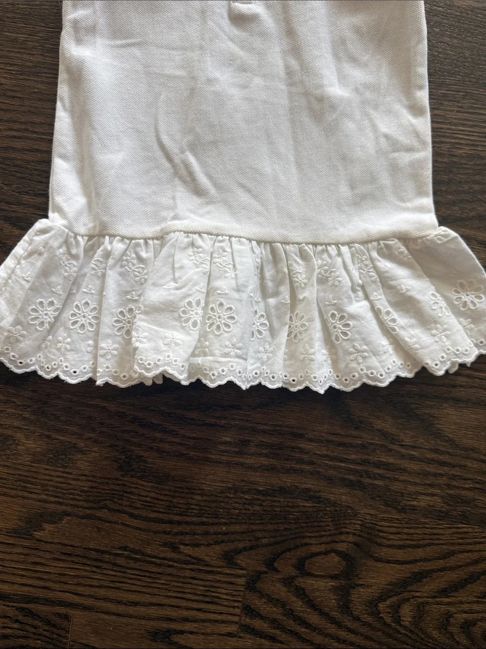 Ralph Lauren White Sleeveless Eyelet Ruffle Dress